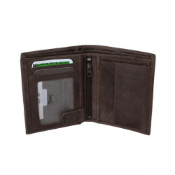 Portefeuille Truite Cuir vintage, RFID Blocage, volets avec pression, carte, permis, identité et monnaie - Idée cadeau